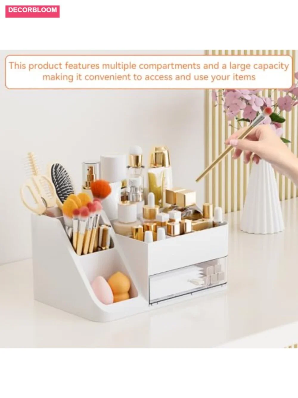 Large Makeup Organizer with Drawer, Cosmetics Storage for Vanity
